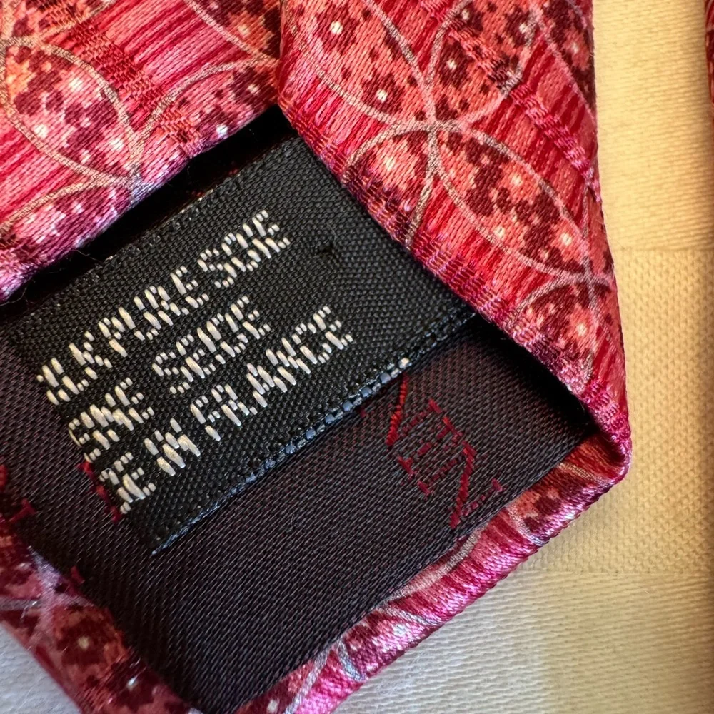 Nina Ricci Red Patterned Silk Tie